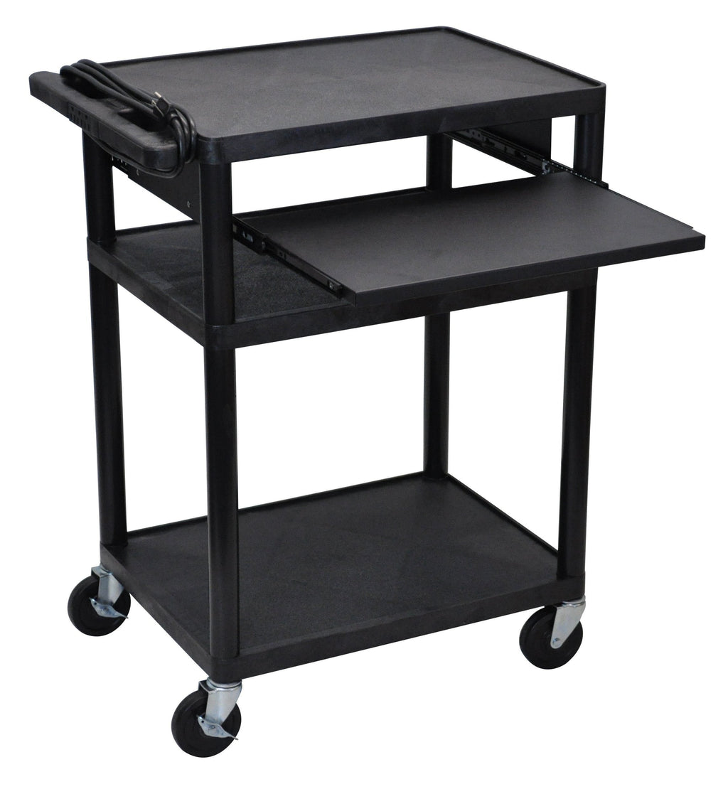 Luxor Endura Black 3 Shelf Presentation Cart 34’’ H