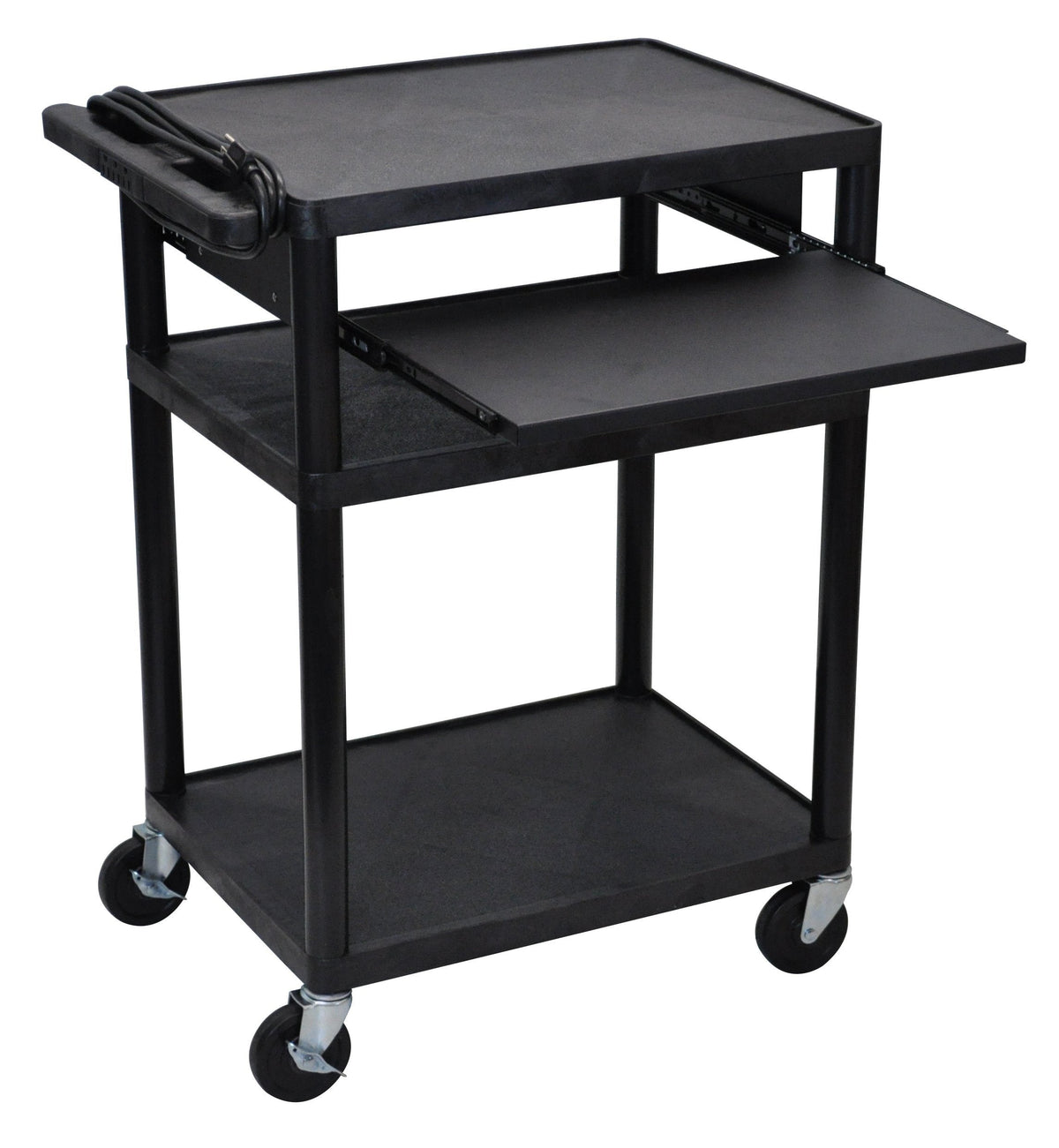 Luxor Endura Black 3 Shelf Presentation Cart 34’’ H