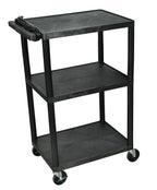 Luxor Endura Black 3 Shelf Presentation Cart 42’’H