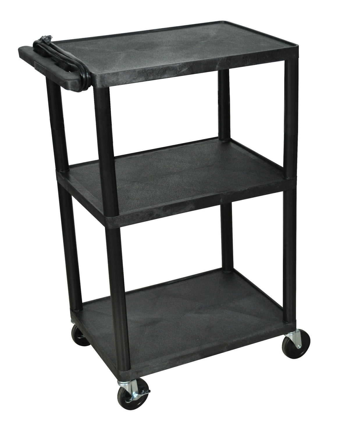 Luxor Endura Black 3 Shelf Presentation Cart 42’’H