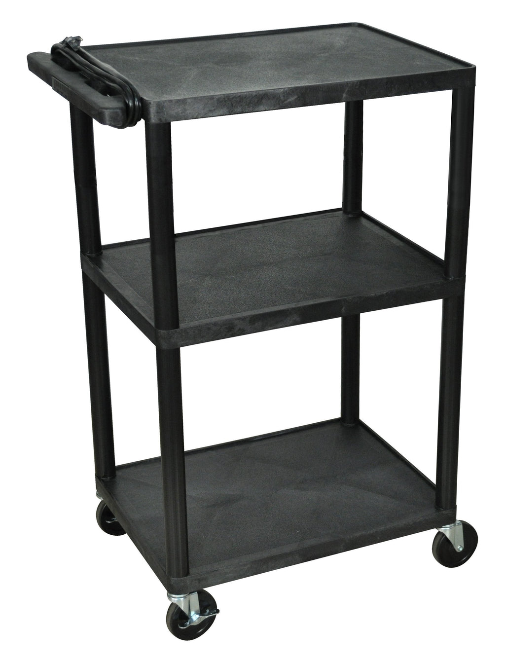 Luxor Endura Black 3 Shelf Presentation Cart 42’’H