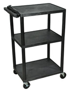 Luxor Endura Black 3 Shelf Presentation Cart 42’’H