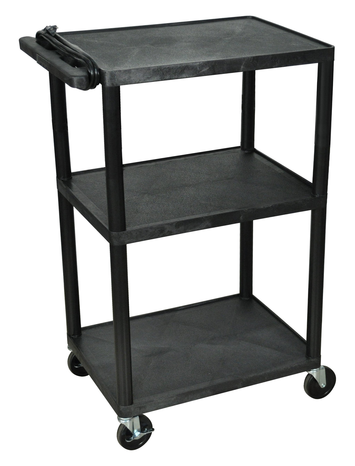Luxor Endura Black 3 Shelf Presentation Cart 42’’H
