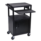 Luxor Endura Black 3 Shelf Presentation Cart W Cabinet &