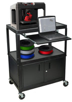 Luxor Extra Wide Adjustable Height A/V Cart W/ Keyboard