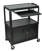 Luxor Extra Wide Adjustable Height A/V Cart W/ Keyboard