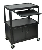 Luxor Extra Wide Adjustable Height A/V Cart W/ Keyboard