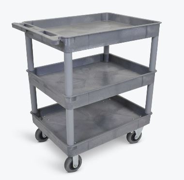 Luxor Gray 24x32 3 Tub Cart W/ SP6 Casters