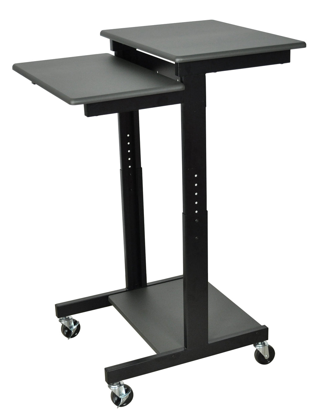 Luxor Gray 3 Shelf Adjustable Height Computer Workstation