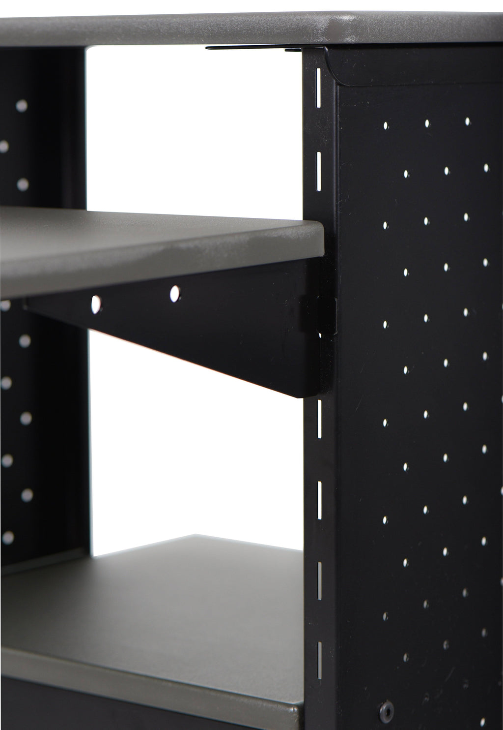 Luxor Gray 4 Shelf Mobile Presentation Station