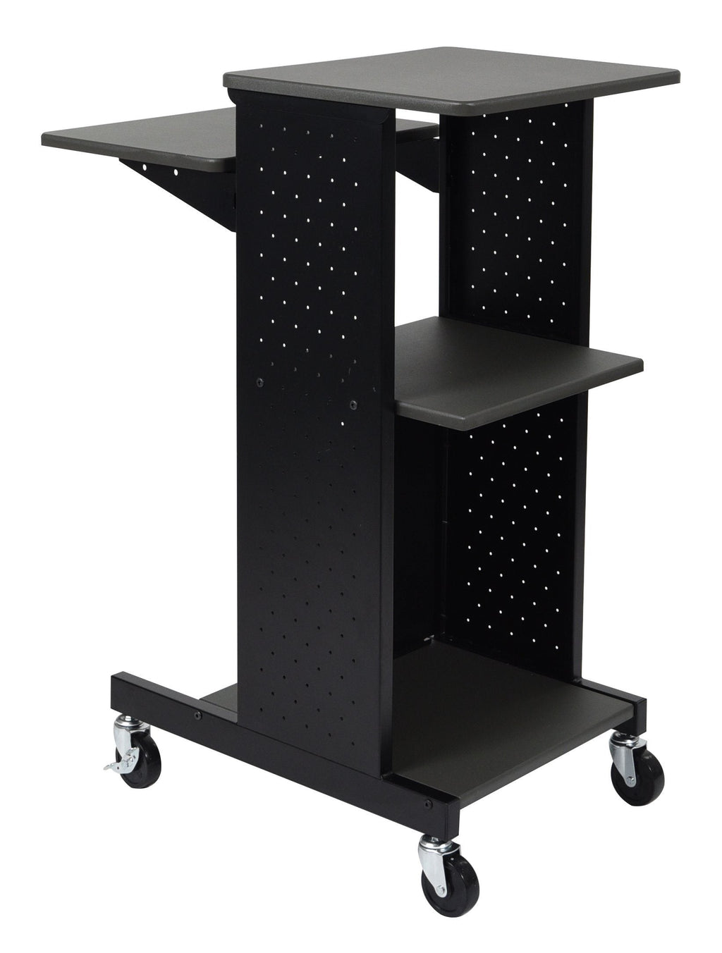 Luxor Gray 4 Shelf Mobile Presentation Station