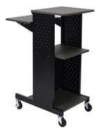 Luxor Gray 4 Shelf Mobile Presentation Station