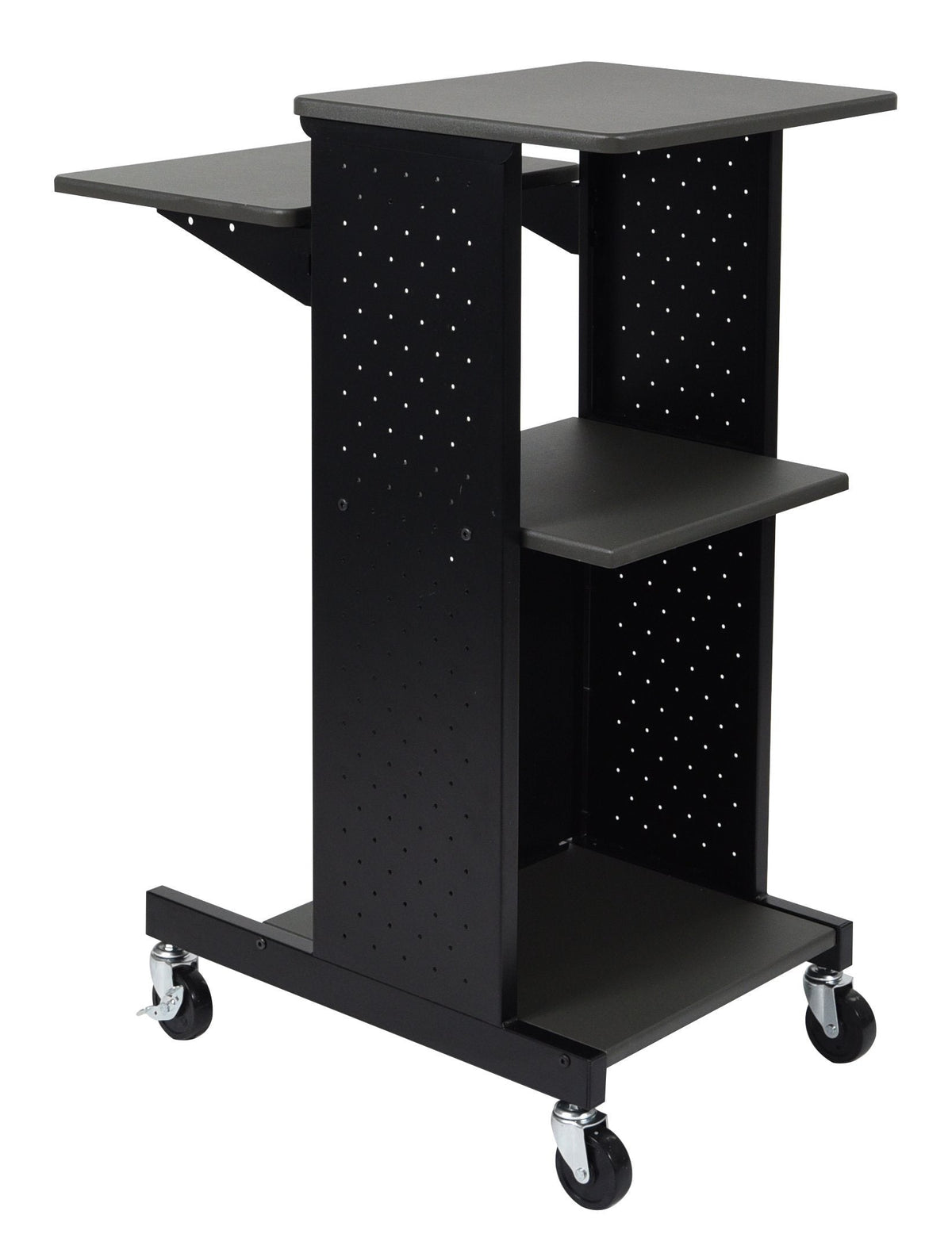 Luxor Gray 4 Shelf Mobile Presentation Station