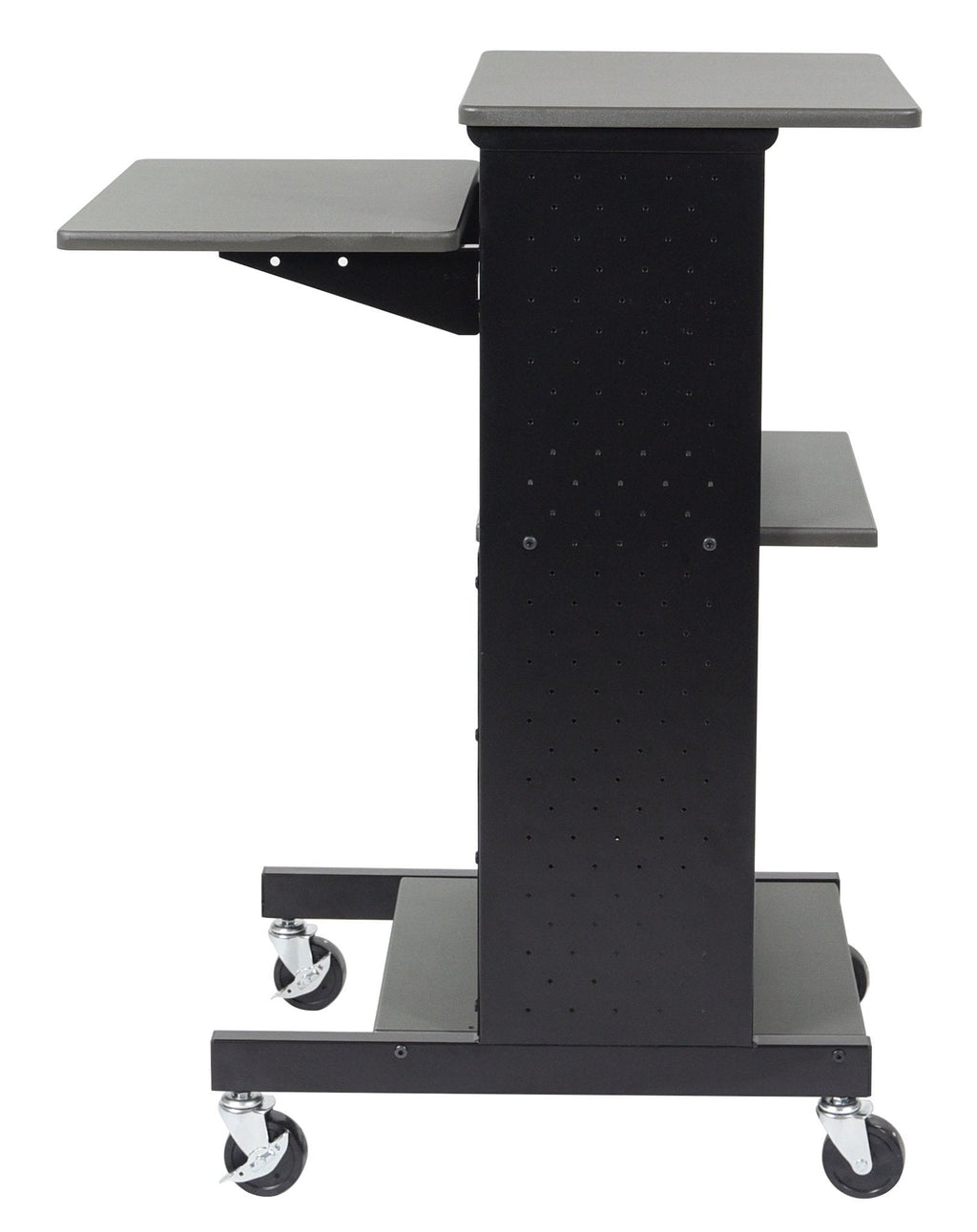 Luxor Gray 4 Shelf Mobile Presentation Station