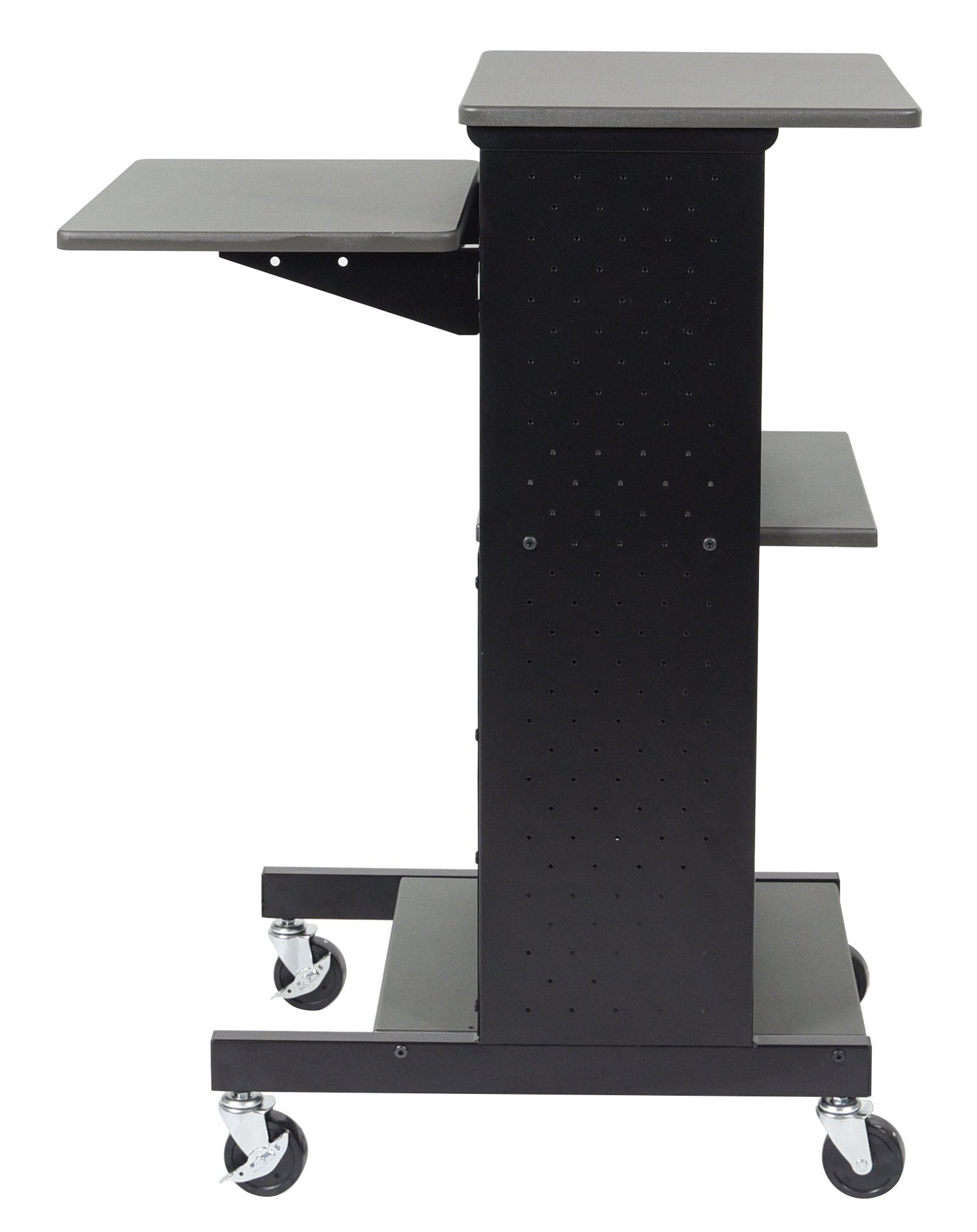 Luxor Gray 4 Shelf Mobile Presentation Station