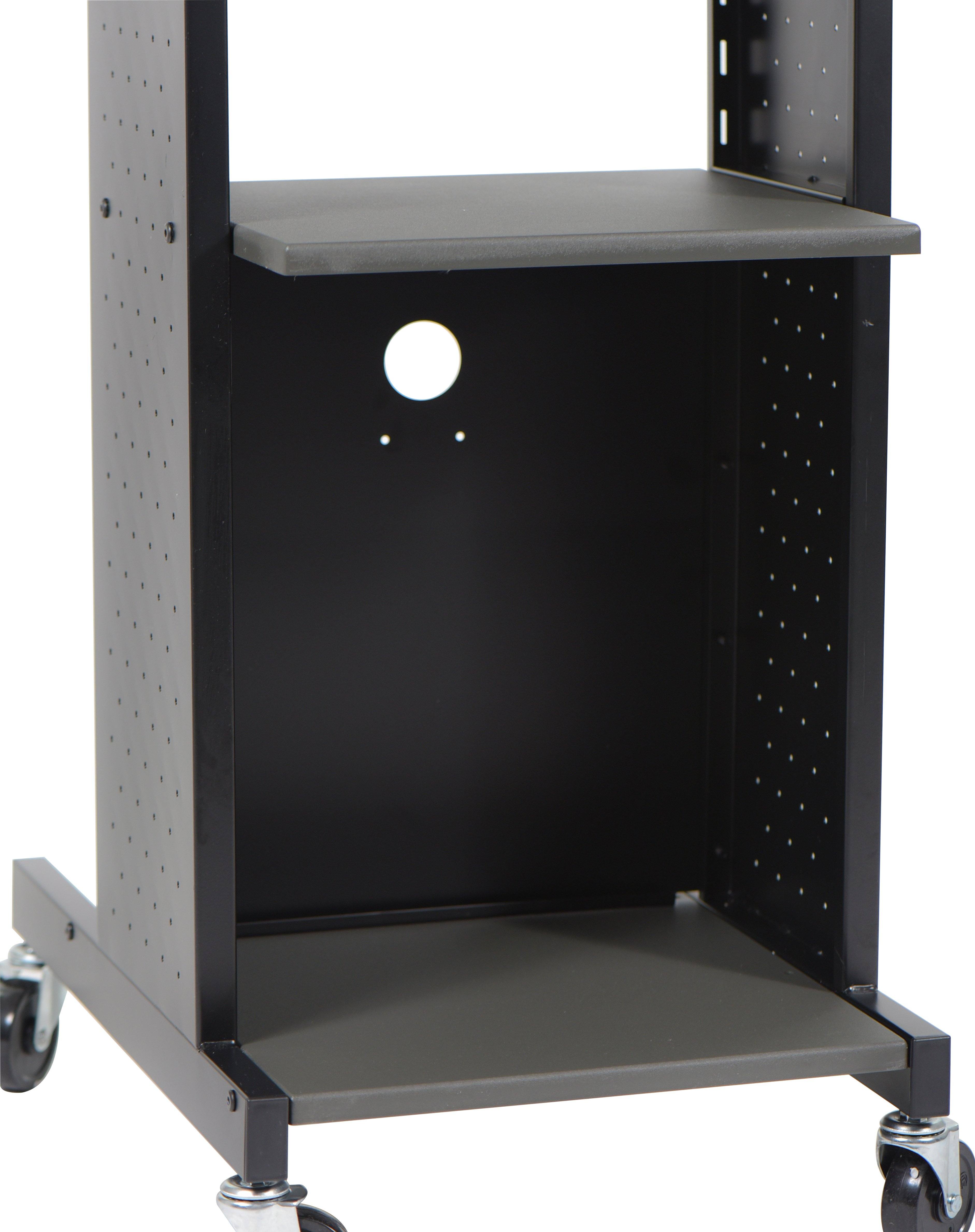 Luxor Gray 4 Shelf Mobile Presentation Station