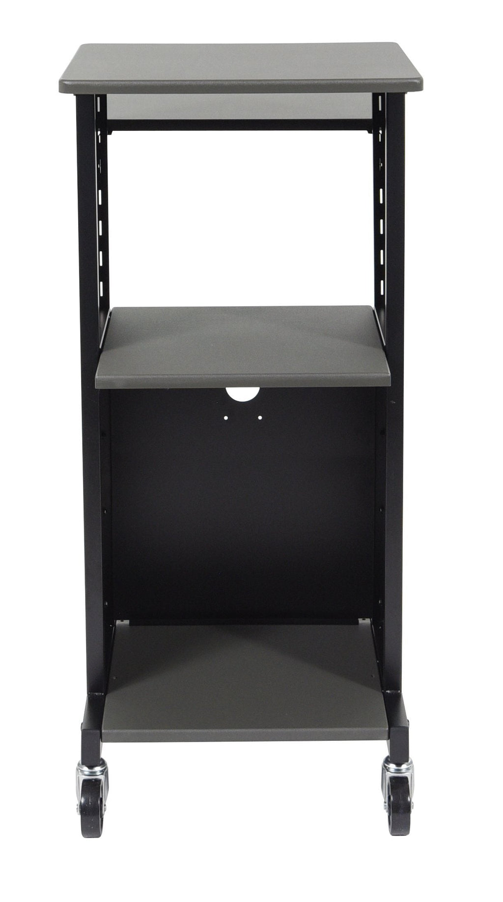 Luxor Gray 4 Shelf Mobile Presentation Station