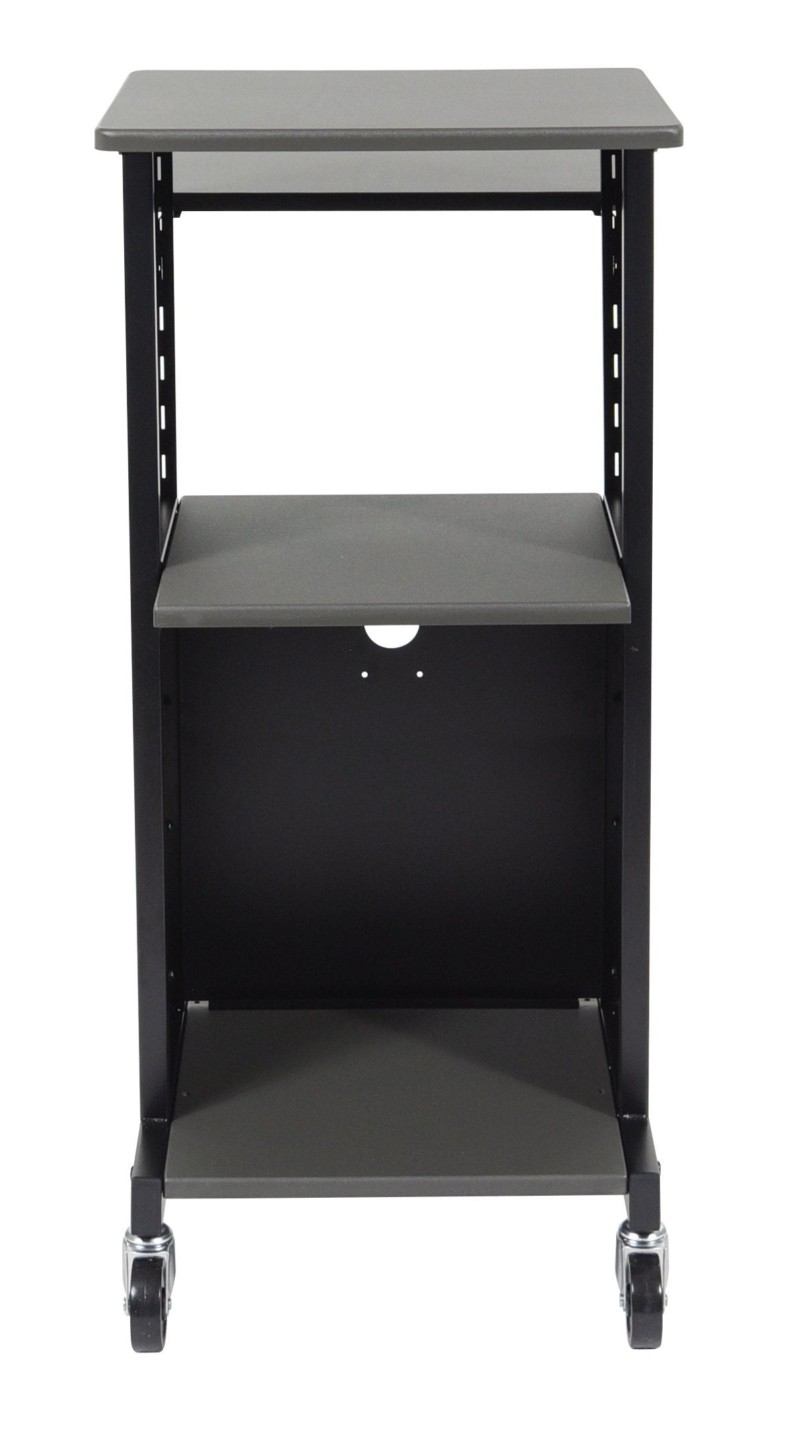 Luxor Gray 4 Shelf Mobile Presentation Station