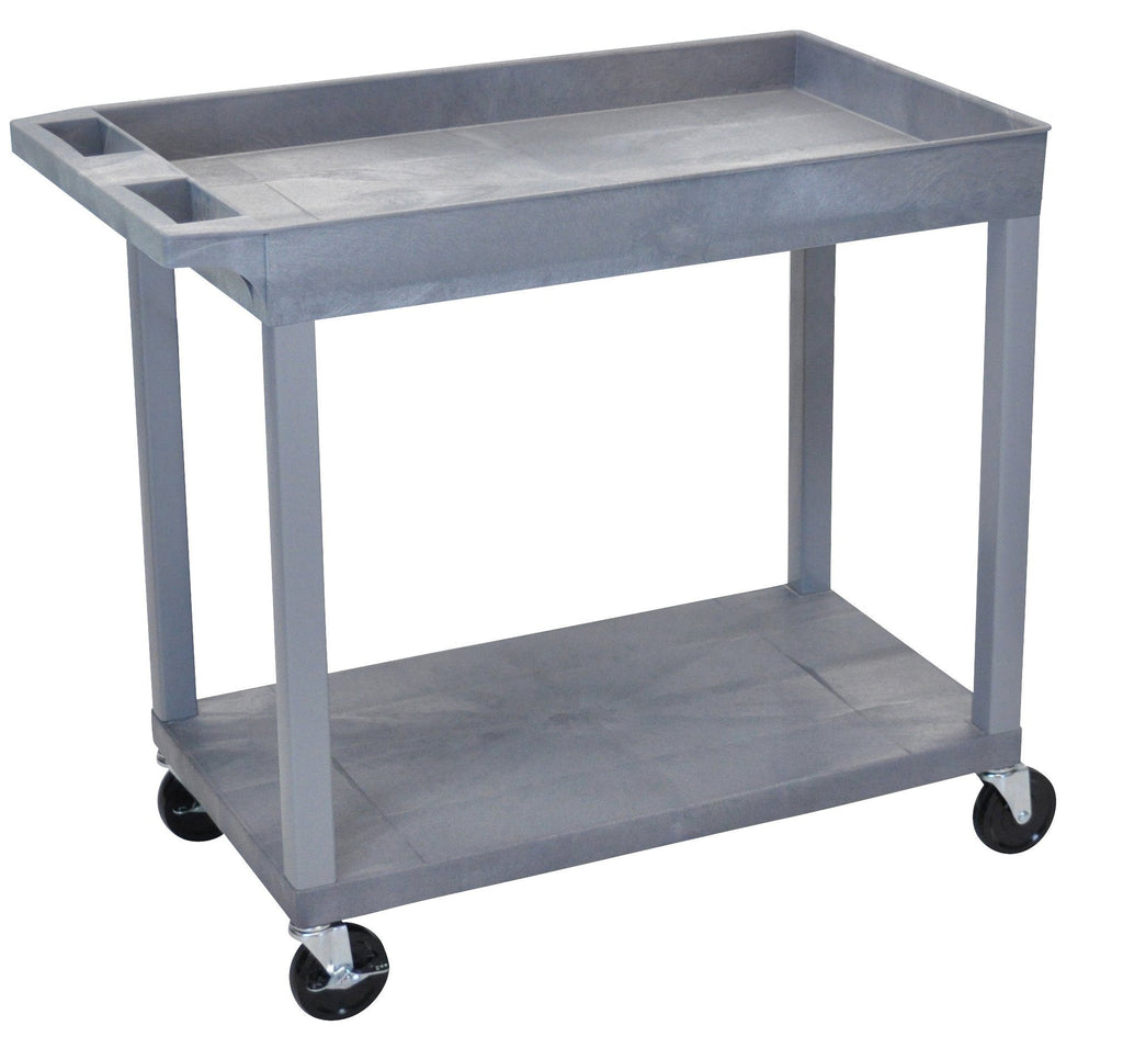 Luxor Gray EC12 18x32 Cart 1 Tub/ 1 Flat Shelf