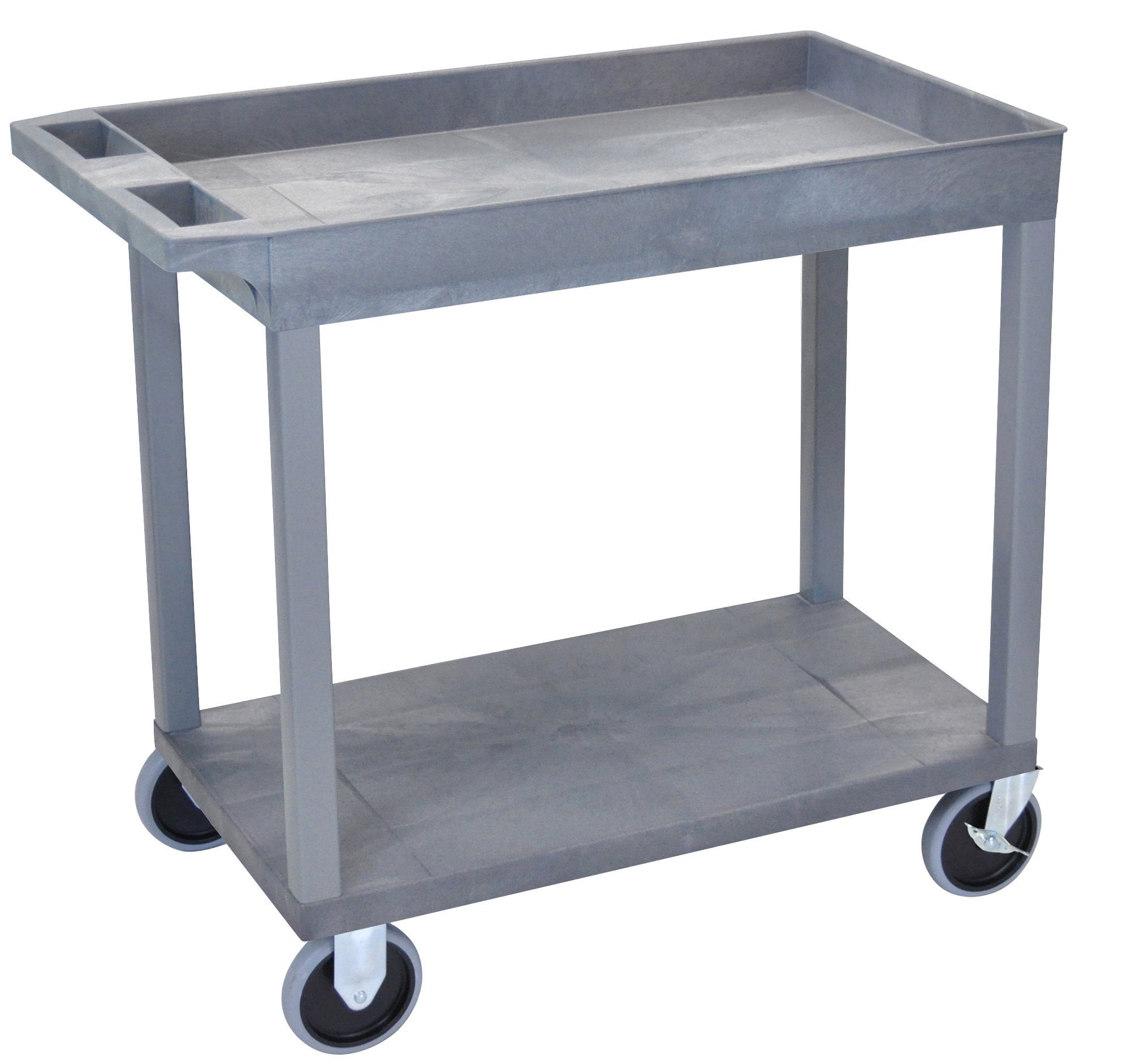 Luxor Gray EC12HD 18x32 Cart 1 Tub with 1 Flat Shelf