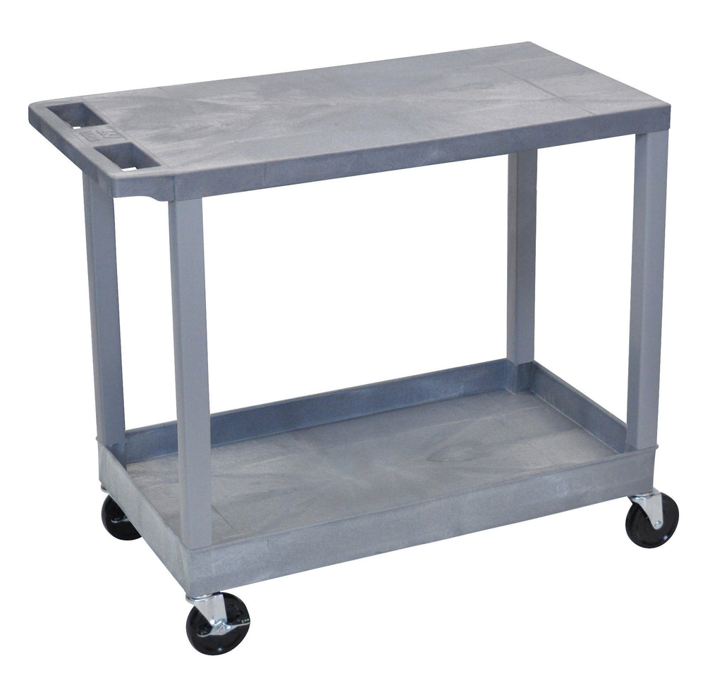 Luxor Gray EC21 18x32 Cart with 1 Tub Shelf with 1 Flat