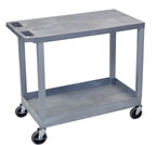 Luxor Gray EC21 18x32 Cart with 1 Tub Shelf with 1 Flat