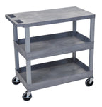 Luxor Gray EC211 18x32 Cart with 2 Tub Shelves and 1 Flat