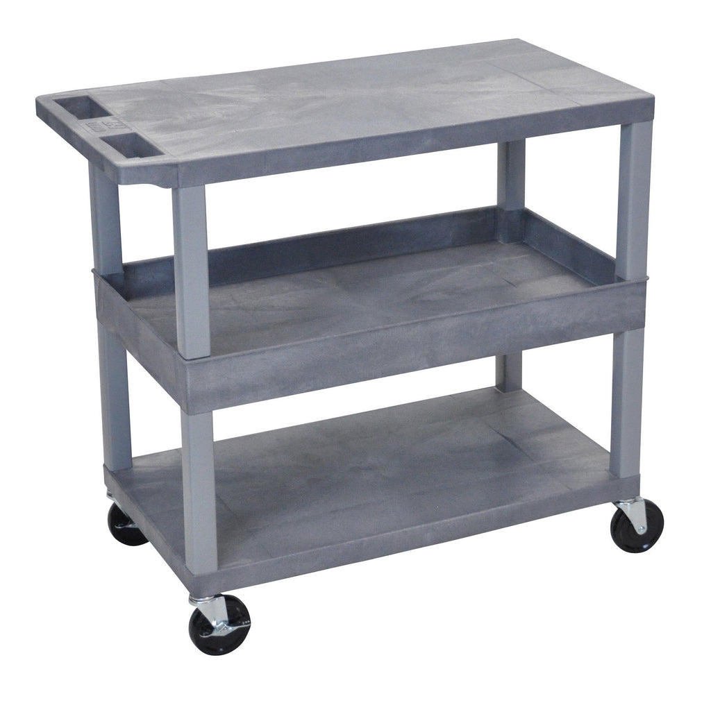 Luxor Gray EC212-G 18x32 Cart 2 Flat/1 Tub Shelves