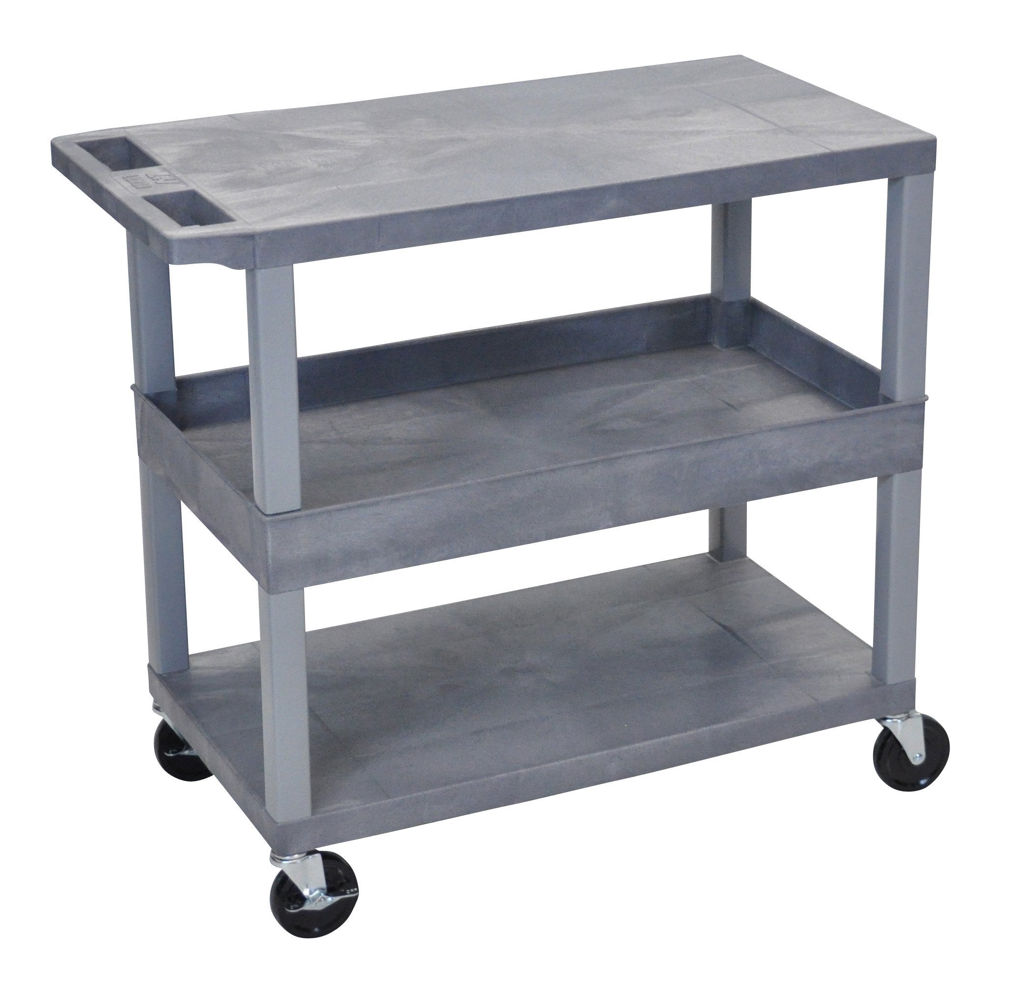 Luxor Gray EC212-G 18x32 Cart 2 Flat/1 Tub Shelves