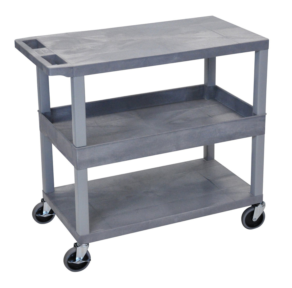 Luxor Gray EC212-G 18x32 Cart 2 Flat/1 Tub Shelves