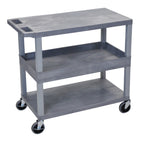 Luxor Gray EC212-G 18x32 Cart 2 Flat/1 Tub Shelves