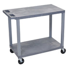Luxor Gray EC22-G 18x32 Cart with 2 Flat Shelves