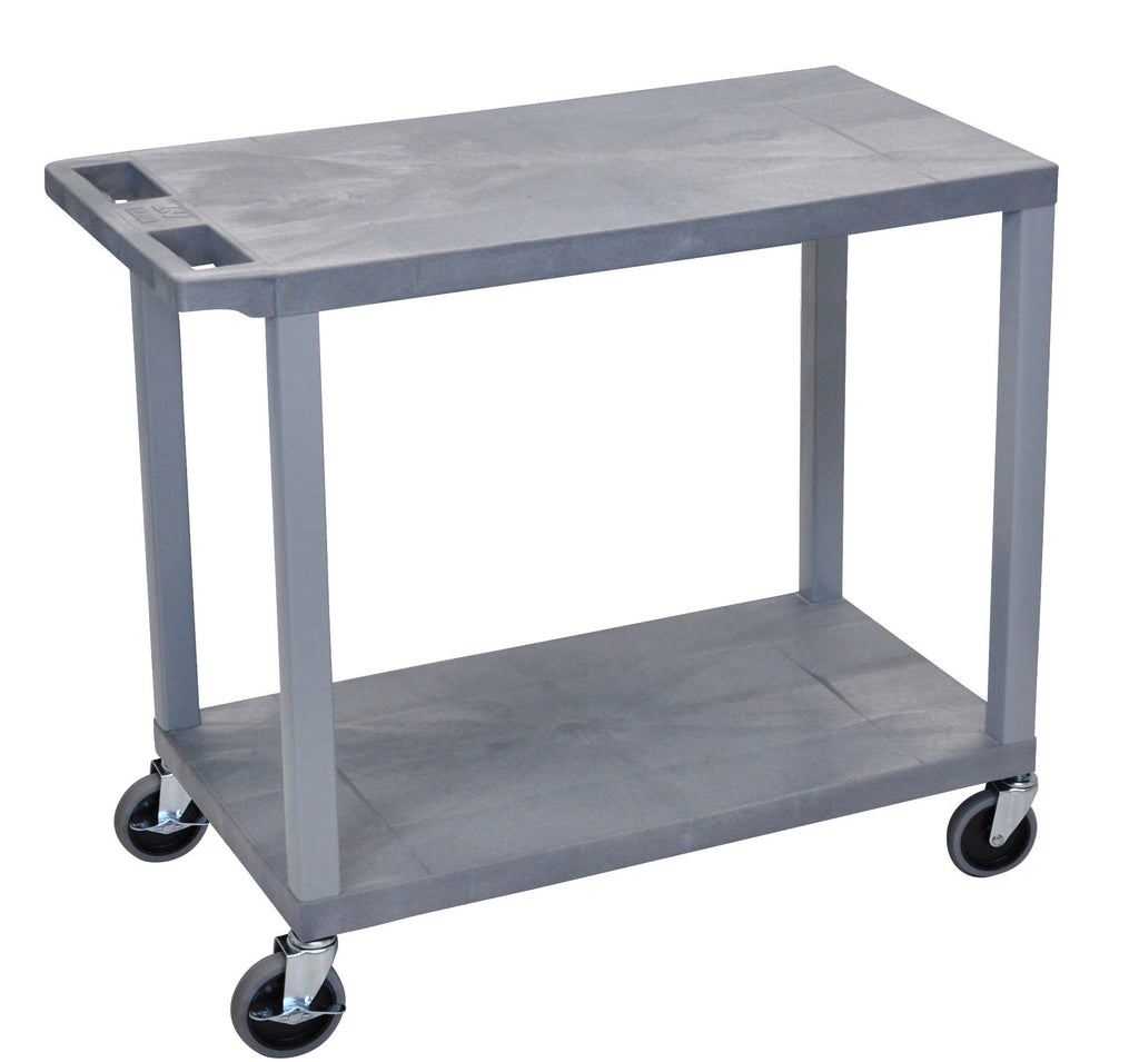 Luxor Gray EC22-G 18x32 Cart with 2 Flat Shelves