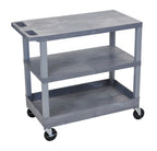 Luxor Gray EC221-G 18x32 Cart 2 Flat/1 Tub Shelves
