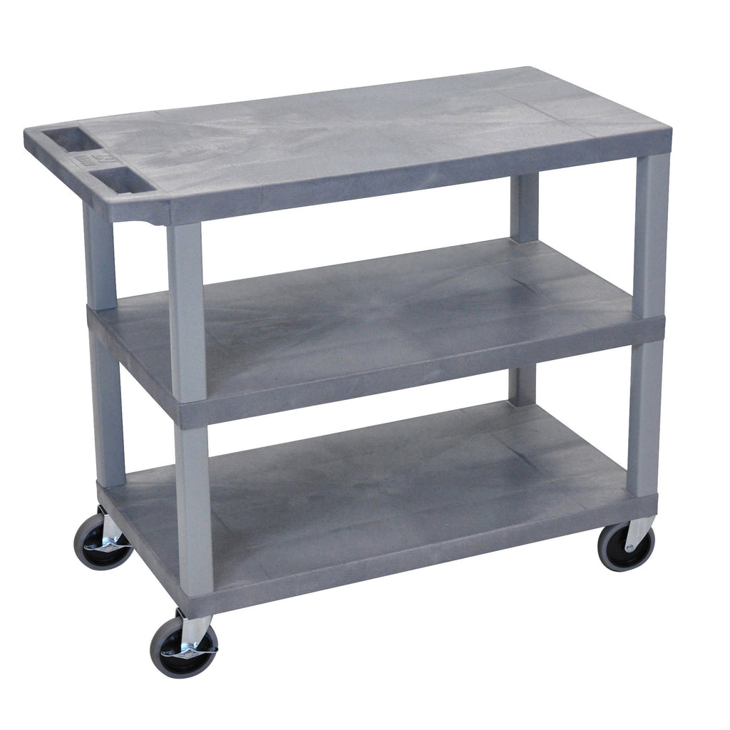 Luxor Gray EC222-G 18x32 Cart 3 Flat Shelves