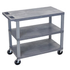 Luxor Gray EC222-G 18x32 Cart 3 Flat Shelves