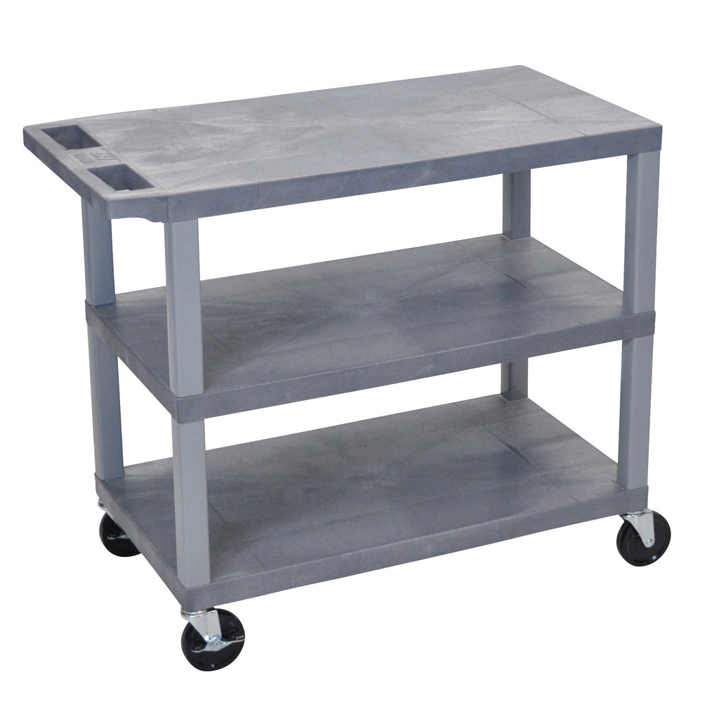 Luxor Gray EC222-G 18x32 Cart 3 Flat Shelves