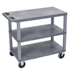 Luxor Gray EC222HD-G 18x32 Cart with 3 Flat Shelves