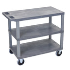 Luxor Gray EC222HD-G 18x32 Cart with 3 Flat Shelves