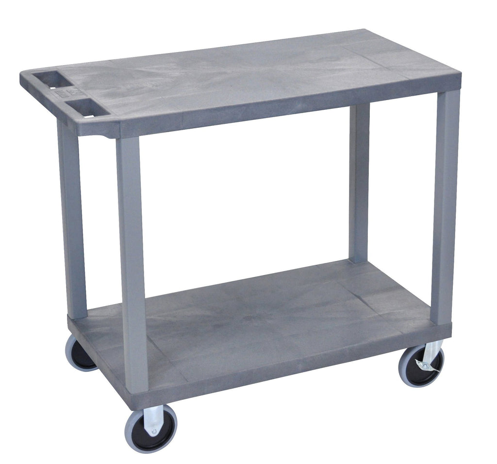 Luxor Gray EC22HD-G 18x32 Cart with 2 Flat Shelves