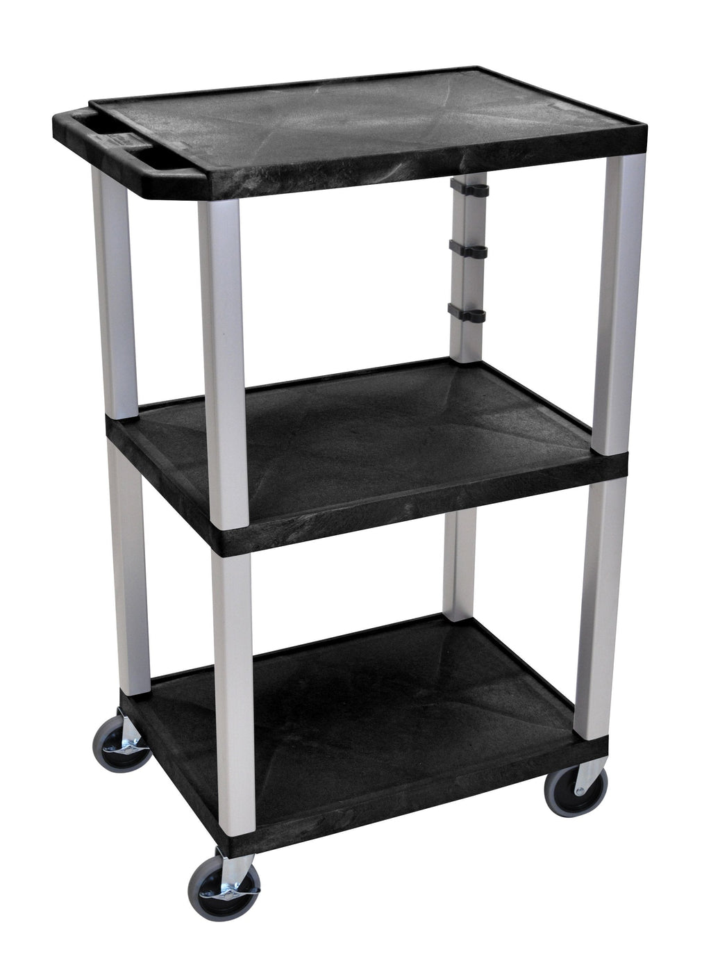 Luxor Green Tuffy 3 Shelf 42’’ AV Cart W/ Black Legs