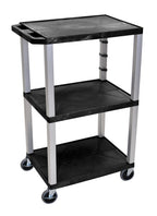 Luxor Green Tuffy 3 Shelf 42’’ AV Cart W/ Black Legs