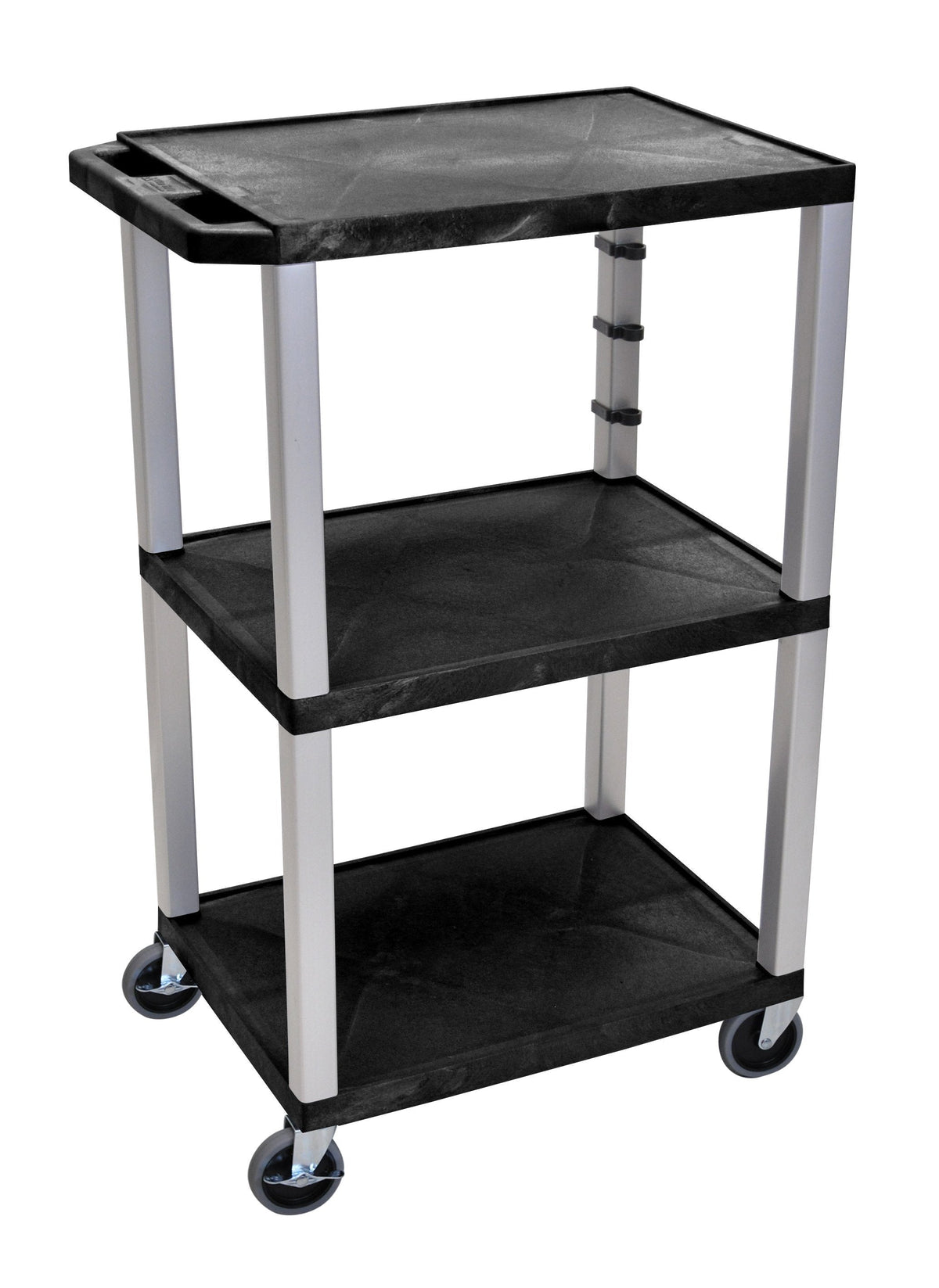 Luxor Green Tuffy 3 Shelf 42’’ AV Cart W/ Black Legs