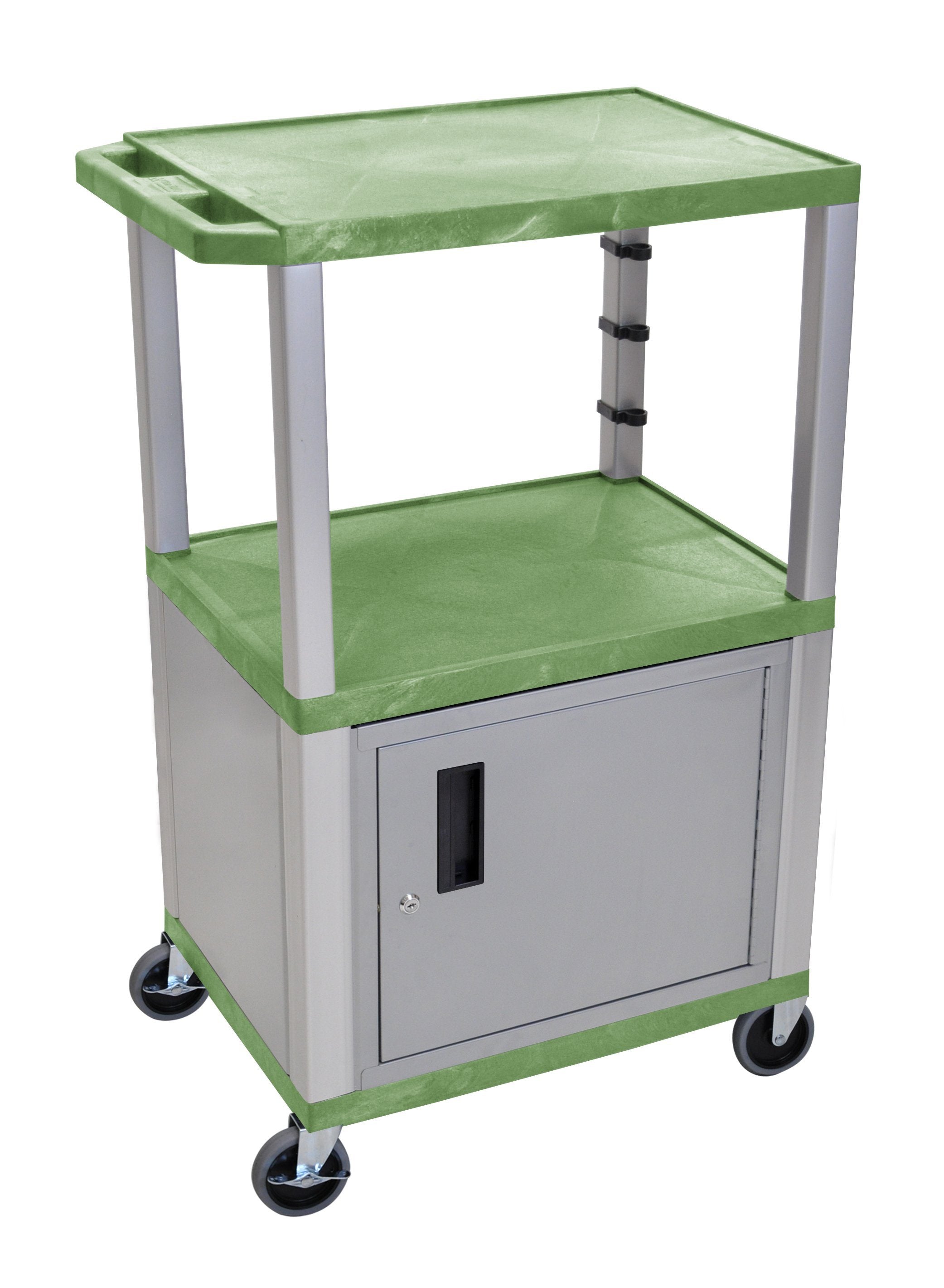 Luxor Green Tuffy 3 Shelf 42’’ AV Cart w/ Black Legs &