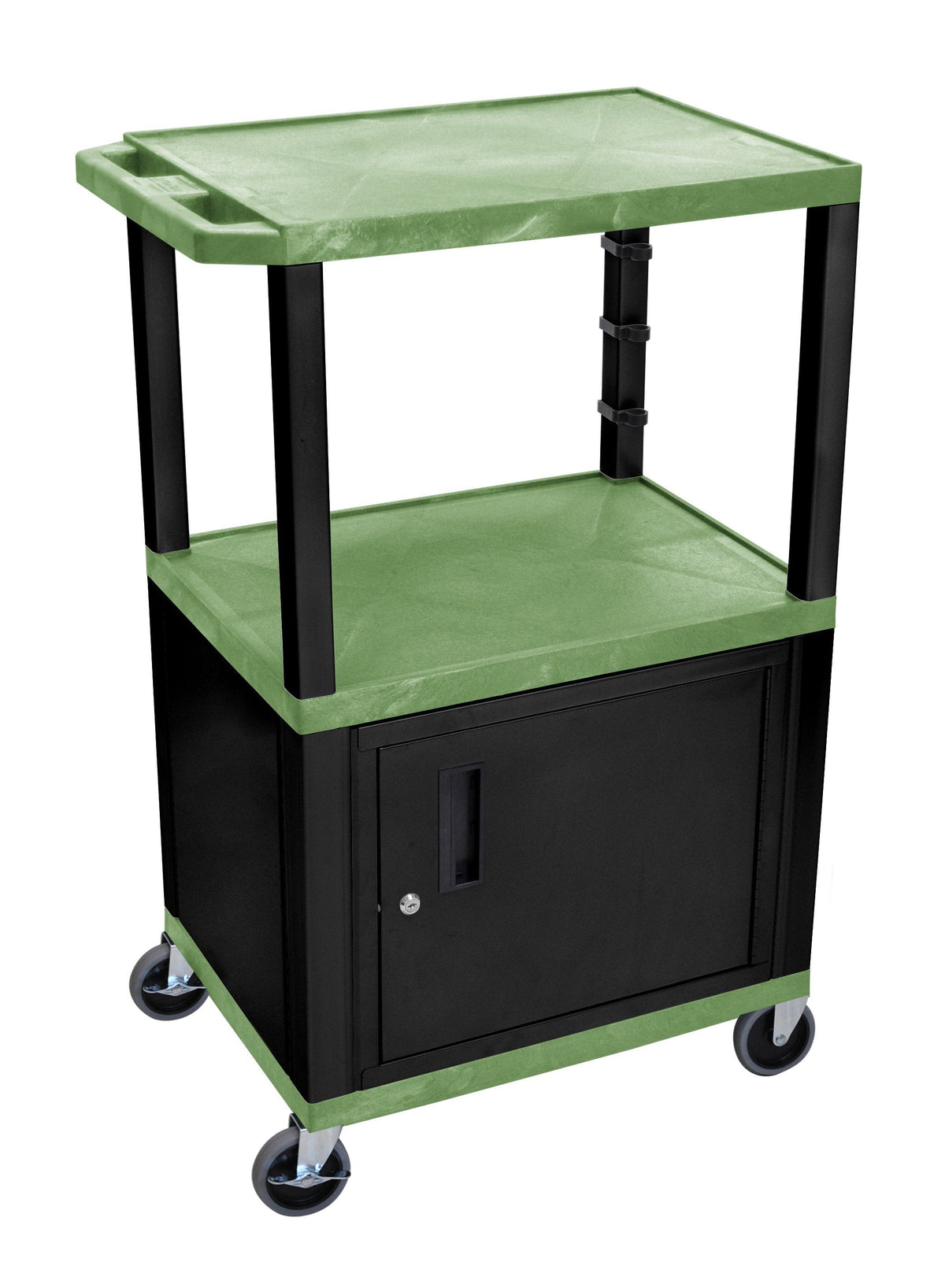 Luxor Green Tuffy 3 Shelf 42’’ AV Cart W/ Nickel Legs
