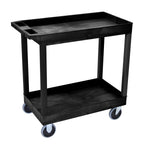 Luxor HD High Capacity 2 Tub Shelves Cart in Black