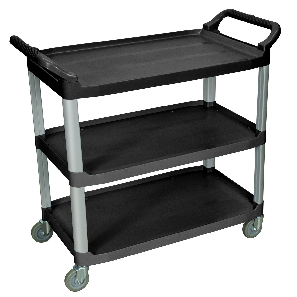 Luxor Large 3 Shelf Black Serving Cart