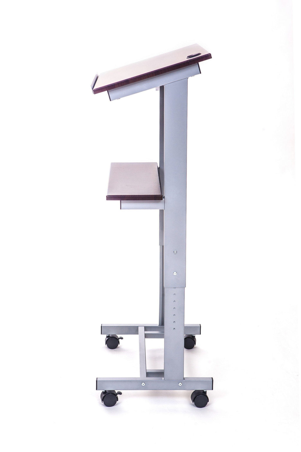 Luxor LX-ADJ-DW Adjustable Height Lectern Podium Mobile