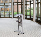 Luxor LX-ADJ-DW Adjustable Height Lectern Podium Mobile
