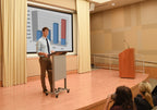 Luxor LX-ADJ-DW Adjustable Height Lectern Podium Mobile